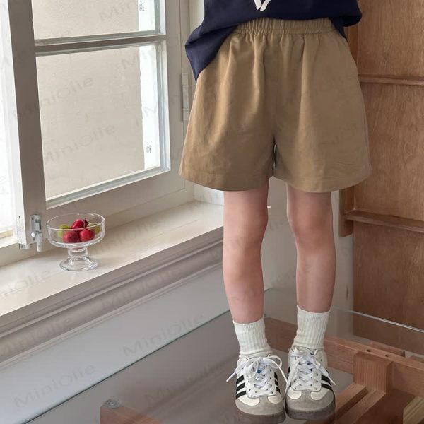 Kid Girl Solid Color Shorts