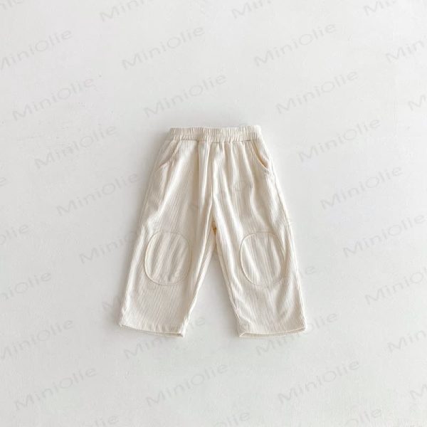 Toddler Solid Color Patch Corduroy Pants