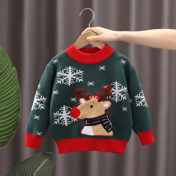 Toddler Lovely Reindeer Snow Knitted Sweater