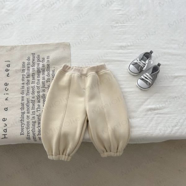 Baby Solid Color Fleece Jogger Pants