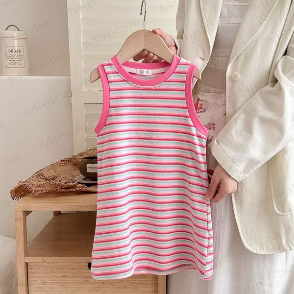 Toddler Stylish Striped Sleeveless Dress